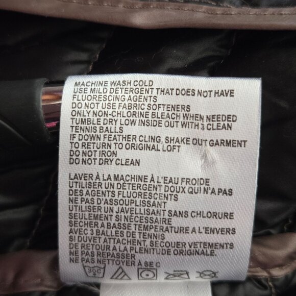 Calvin Klein Packable Hooded Premium Down Puffer Coat  Brown Size Medium - Picture 13 of 16